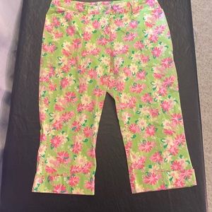 Lilly Pulitzer Size 4 womens pants, with Rhino and flower Print
